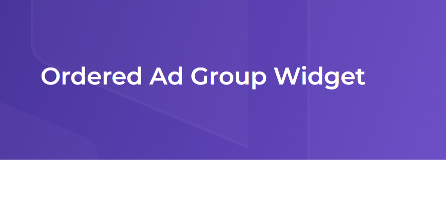 AdSanity – Ordered Ad Group Widget