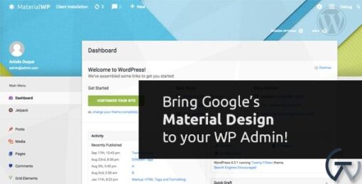 Material WP %E2%80%93 Material Design Dashboard Theme