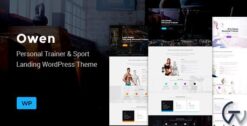 Owen Personal trainer Sport One Page Landing WordPress theme