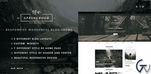 Springbook Blog Travel Photography WP Theme