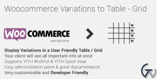 Code Canyon WooCommerce Variations to Table Grid