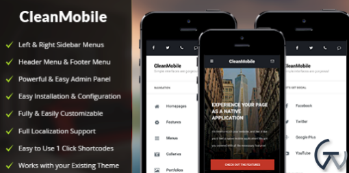 Clean Mobile Mobile WordPress Theme