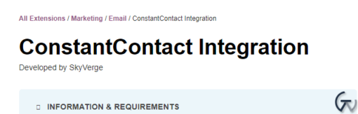 ConstantContact Integration for WooCommerce