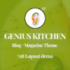 Genius Kitchen News Magazine and Blog Food WordPress Theme