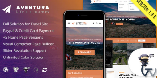 Aventura Travel Tour Booking System WordPress Theme