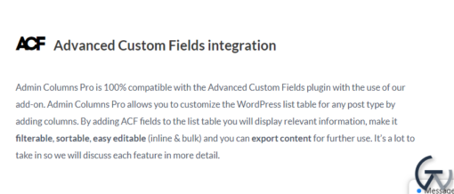 Admin Columns Pro Advanced Custom Fields Addon