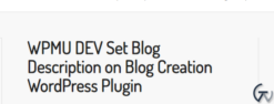 WPMU DEV Set Blog Description on Blog Creation 1.1.0