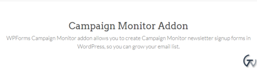 WPForms Campaign Monitor Addon