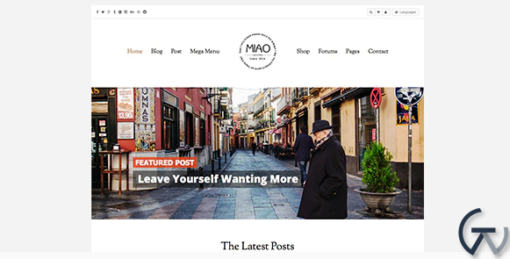 Miao Clean Blog Shop WordPress Theme