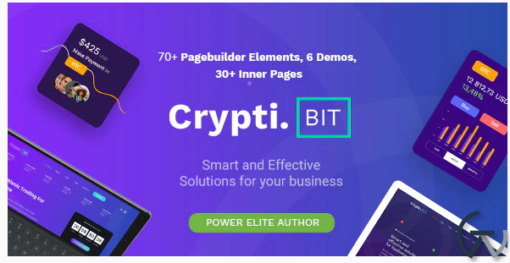 CryptiBIT Technology Cryptocurrency ICOIEO Landing Page WordPress theme