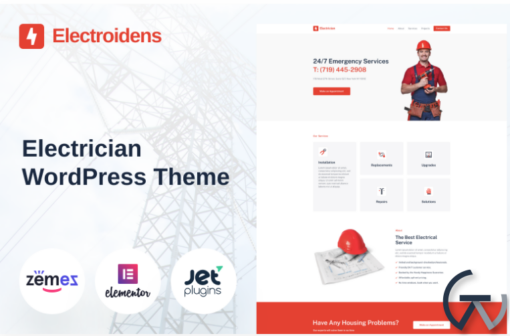 Electroidens Electrician website with Elementor WordPress Theme