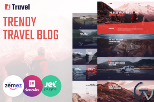 ITravel Trendy Travel Blog Website Template for Elementor builder WordPress Theme