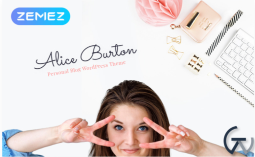 AliceBurton Personal Blog Elementor WordPress Theme