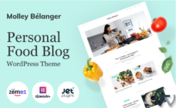 Molley Belanger - Food blog WordPress theme for storytelling WordPress Theme