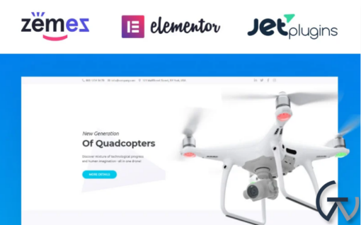 Quardcraft Drone Template for UAV Needs with the Elementor Builder WordPress Theme