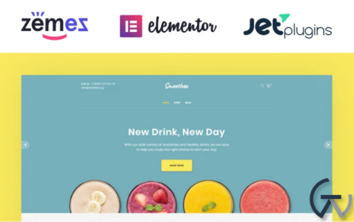 Smoothez Organic Smoothie Store ECommerce Modern Elementor WooCommerce Theme