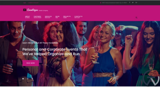 Eventique events company WordPress Theme