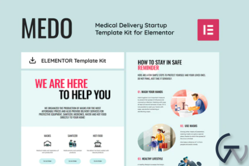 MEDO Medical Delivery Startup Elementor Template Kit