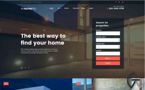 HomePro Real Estate Portal WordPress Theme