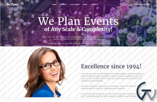 InTime Events Management Company WordPress Theme