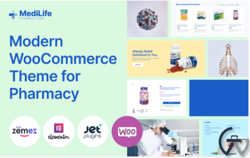 MediLife Clean Pharmacy Elementor WooCommerce Theme
