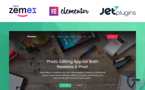 Photo Editing Application WordPress Theme