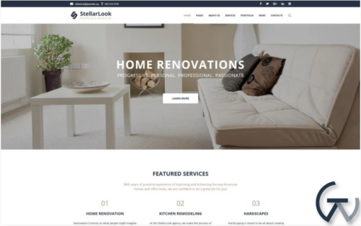 StellarLook Renovation Interior Design WordPress Theme