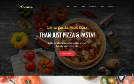 Vincenzo Delicious Pizza Restaurant Responsive WordPress Theme