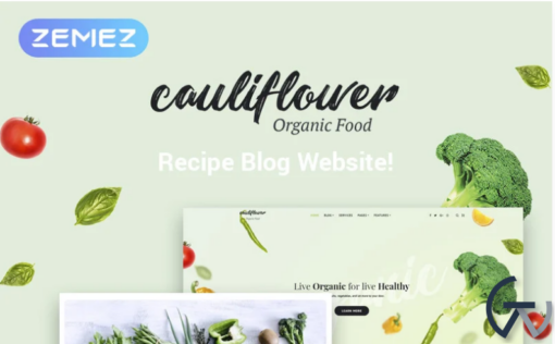 Cauliflower Organic Food Blog Elementor WordPress Theme