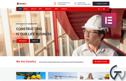 Constico Construction Elementor WordPress Theme