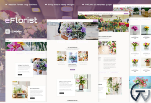 eFlorist Flower Boutique Decoration Elementor Template Kit