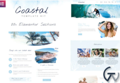 Coastal Travel and Surf Grunge Template Kit