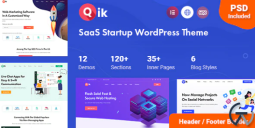 QIK SaaS Startup WordPress Theme