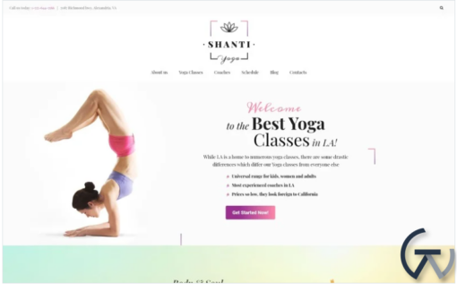 Shanti Yoga Studio WordPress Theme