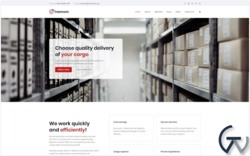 Trannom Logistics Multipurpose Minimal Elementor WordPress Theme