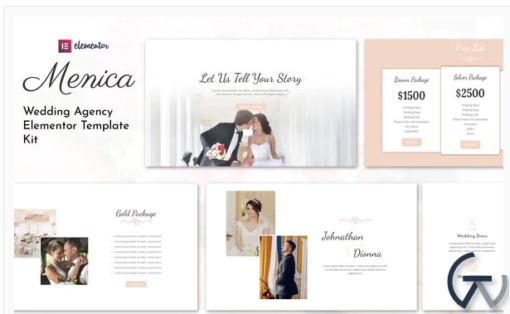 Menica Wedding Elementor Template Kit