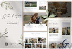 Robbie & Magie – Wedding Event Invitation Elementor Template Kit