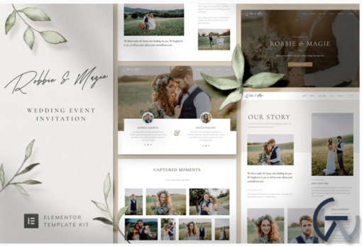 Robbie Magie %E2%80%93 Wedding Event Invitation Elementor Template Kit