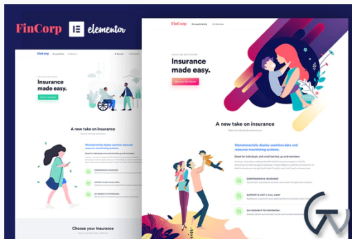 FinCorp Insurance Marketing Elementor Template Kit