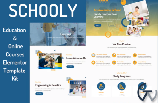 Schooly Education Online Courses Elementor Template Kit