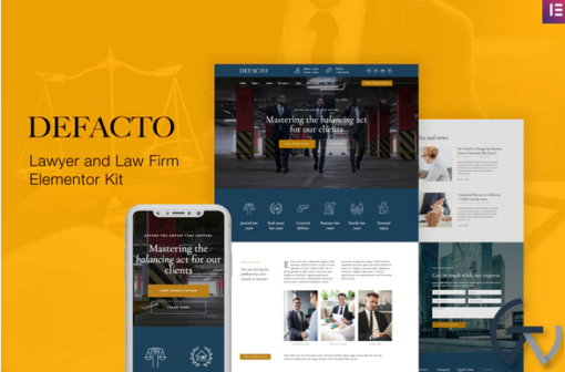 Defacto %E2%80%93 Lawyer Law Firm Elementor Template Kit