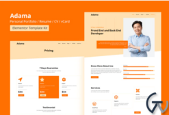 Adama - Personal Portfolio & Resume Elementor Template Kit