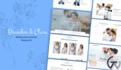 Brandon & Clara - Wedding Event Invitation Elementor Template Kit