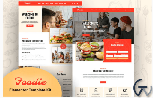 Foodie Fast Food Elementor Template Kit