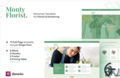 Monty Florist - Flower Boutique & Decoration Elementor Template Kit