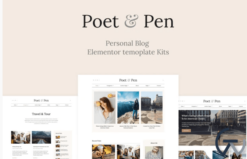 Poet & Pen - Personal Blog Elementor Template Kit