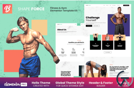 Shape Force Fitness Gym Elementor Template Kit