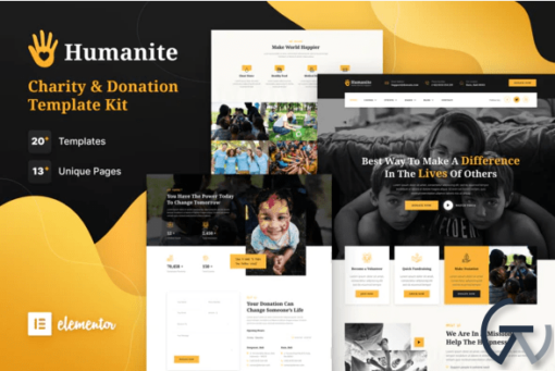 Humanite %E2%80%93 Charity Donation Elementor Template Kit