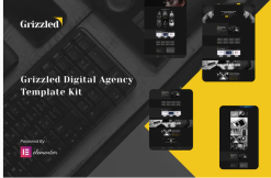 Grizzled - Digital Agency Dark Elementor Template Kit