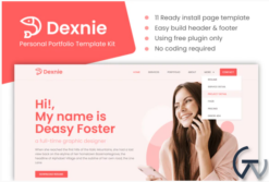 Dexnie - Personal Portfolio Elementor Template Kit